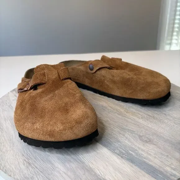 New with Tags Men's Birkenstock Boston Mink Classic Suede Soft Clogs Shoes Sz 7 - Picture 3 of 10